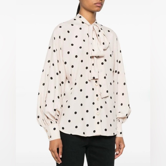 NWT ZIMMERMANN Batwing Polka Dot-Print Shirt $595 AU 0/ Small - Picture 2 of 12